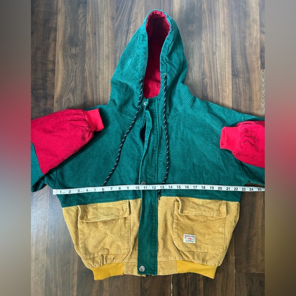 Zaful Red, Yellow, and Green Corduroy Jacket - Picture 8 of 8